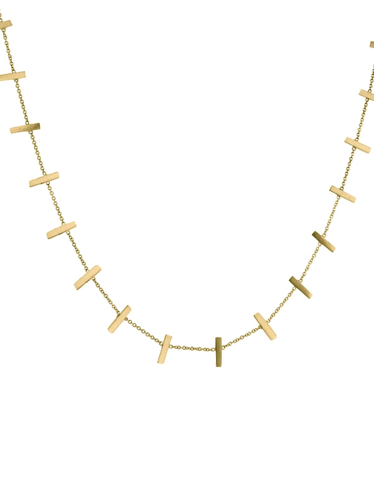 Cross Bar Chain Yellow Gold Necklace | YLANG 23