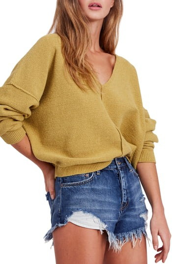 Women's Free People Take Me Places Pullover, Size Large - Yellow | Nordstrom