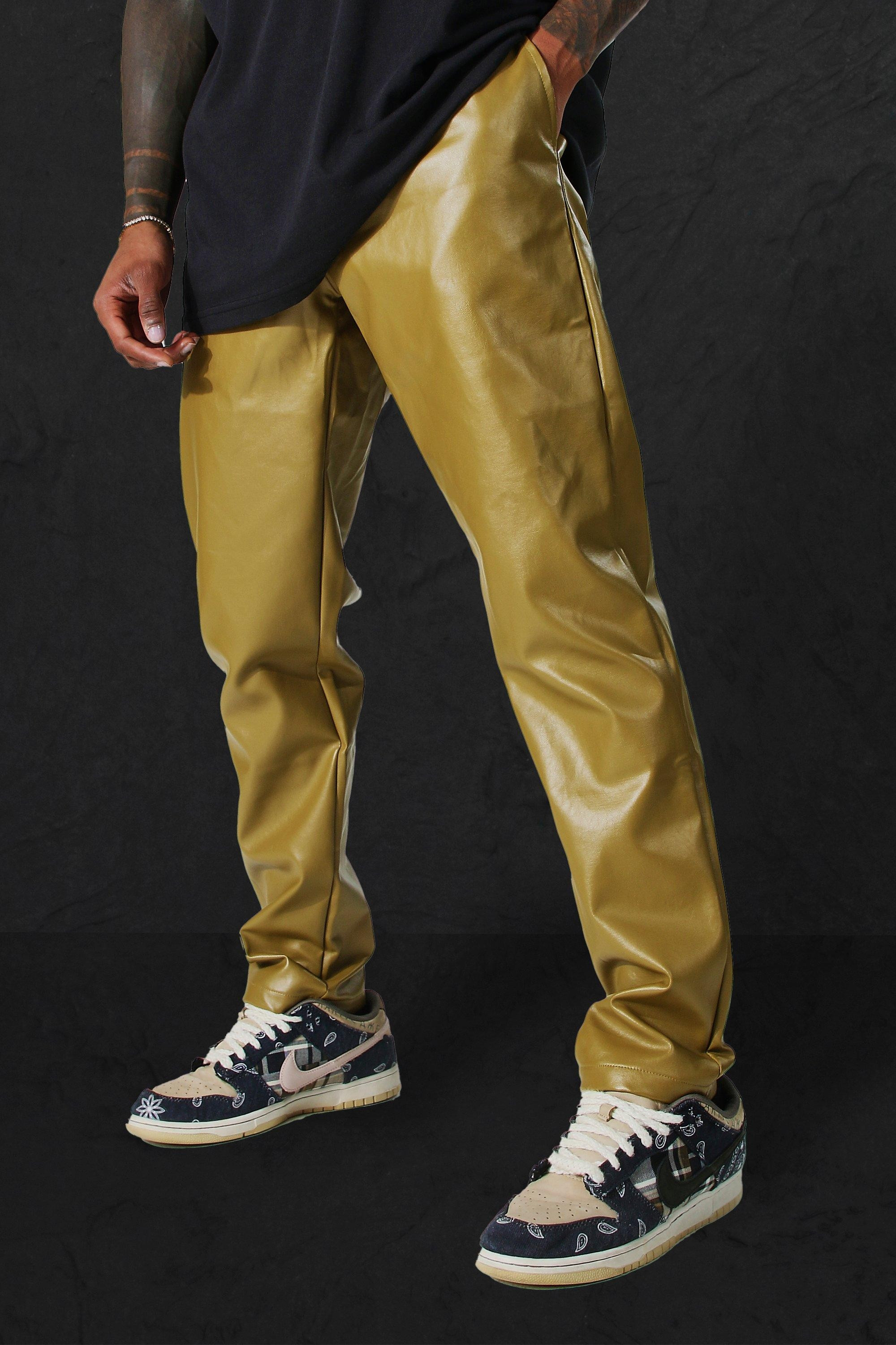 Slim Fit Pu Trousers | boohooMAN (US & CA)