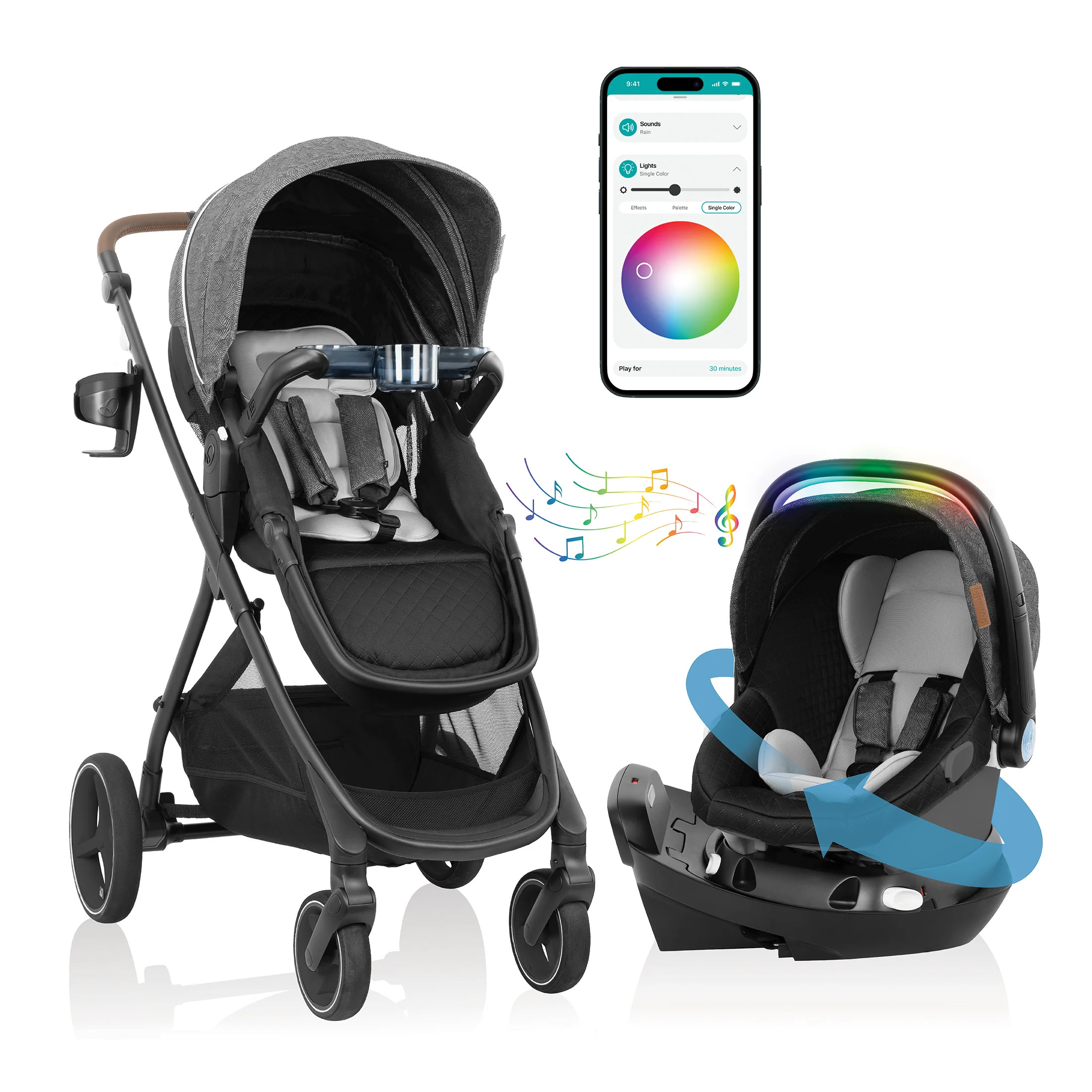 Shyft Intuiti+ Travel System featuring Revolve180 LiteMax NXT with SensorySoothe - Evenflo® Offi... | Evenflo Company