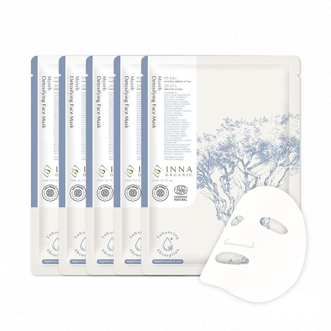 INNA ORGANIC Sheet Mask - Hydrating & Long Lasting Moisturizing, EWG & COSMOS Certified (Pack of ... | Amazon (US)