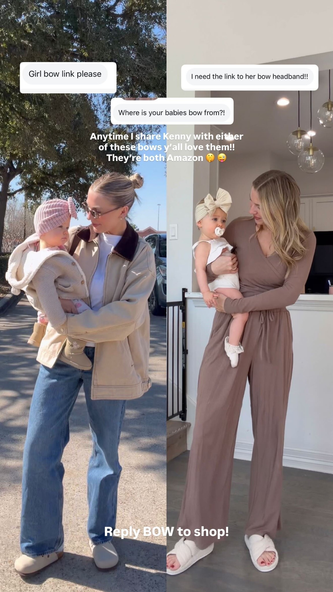 Anytime I share Kenny with either of these bows y’all love them!! They’re both Amazon 🤫 😜  Reply BOW to shop!