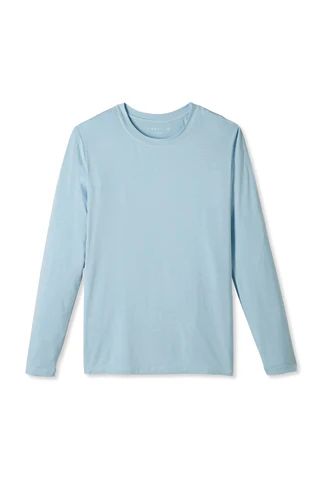 Men's Long Sleeve Bamboo Tee in Coastal Blue | Lake Pajamas