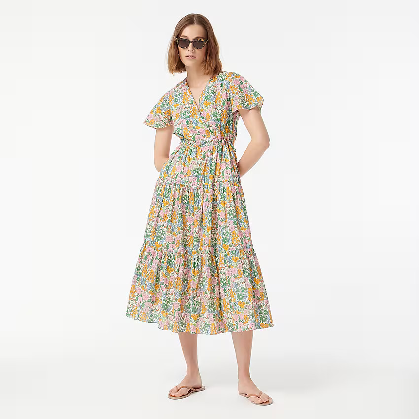 Faux-wrap dress in Liberty® Mini Floral Walk | J. Crew US
