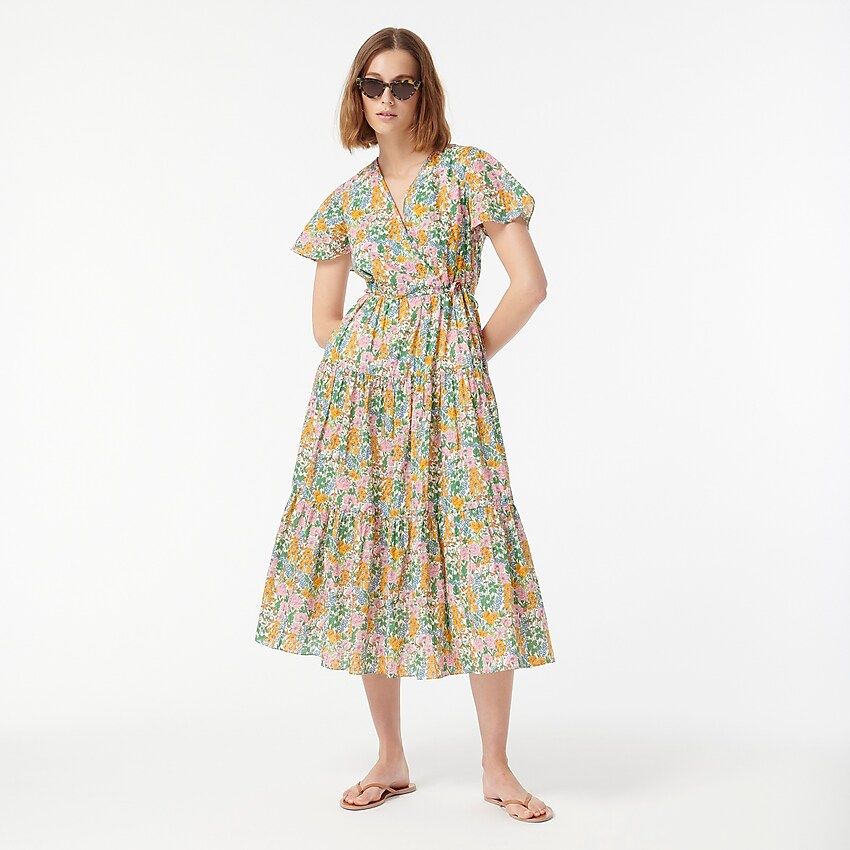 Faux-wrap dress in Liberty® Mini Floral Walk | J.Crew US