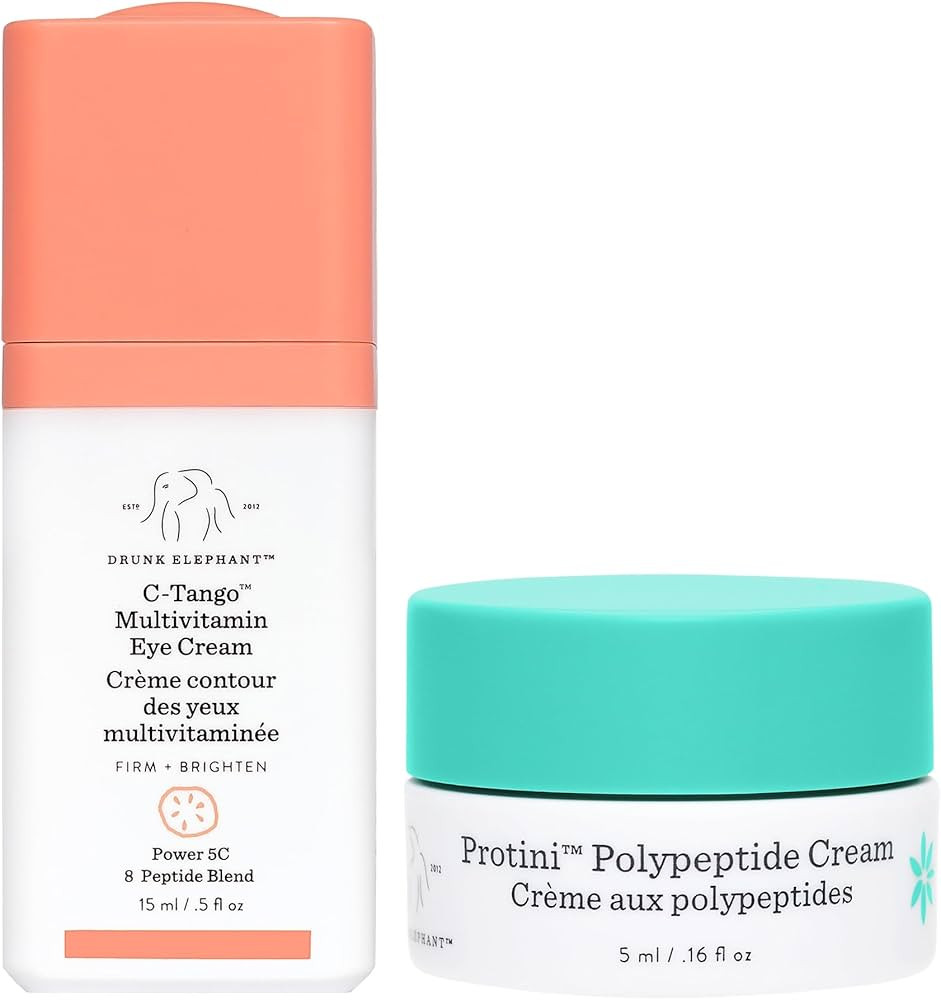 Drunk Elephant C-Tango Multivitamin Eye Cream Bundle - 15 ml/.5 fl oz - Vitamin C Eye Cream - 5ml Protini Polypeptide Cream - Clean Clinical Skincare - Cruelty-Free - Dermatologist-Tested | Amazon (US)
