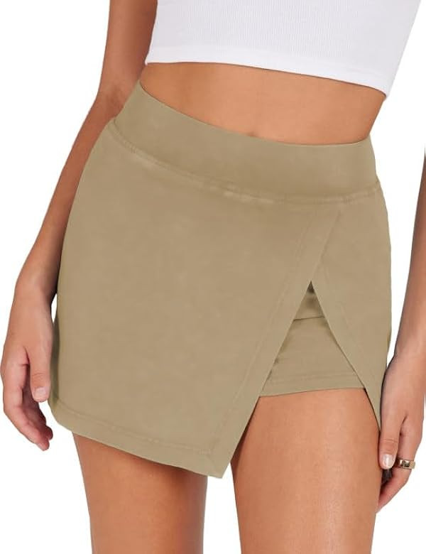 Lianlive Women's Mini Skirt High Waist Casual Split Hem Black Skort Athletic Tennis Bodycon Skirt... | Amazon (US)