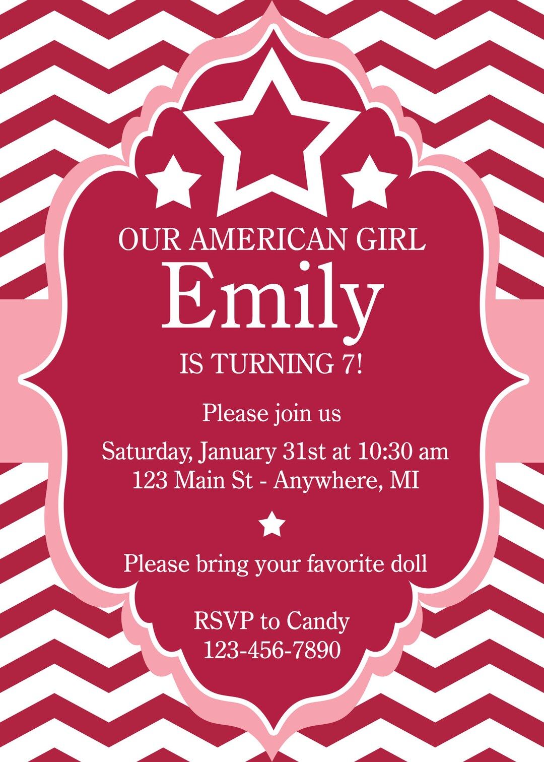 USA Girl Birthday Invitation | Etsy (US)