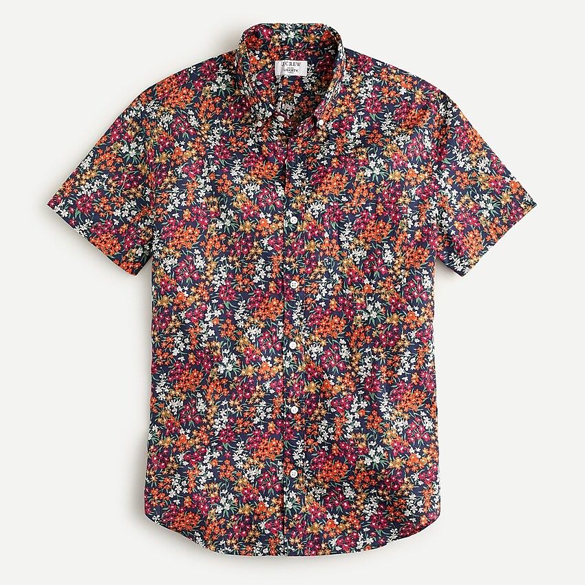 Slim short-sleeve poplin shirt in Liberty® print | J.Crew US