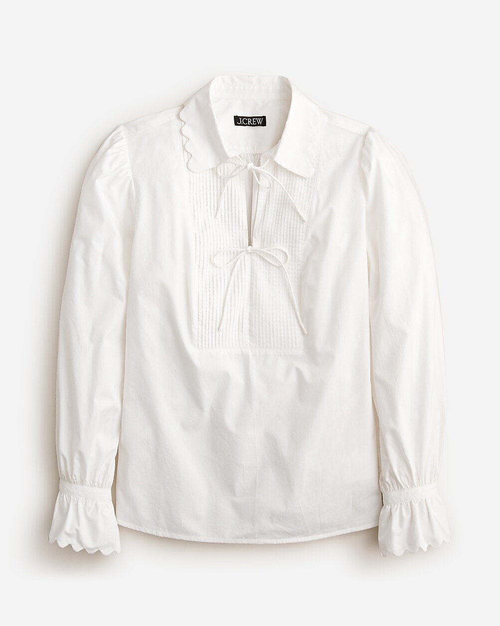 Scalloped popover top in cotton poplin | J. Crew US