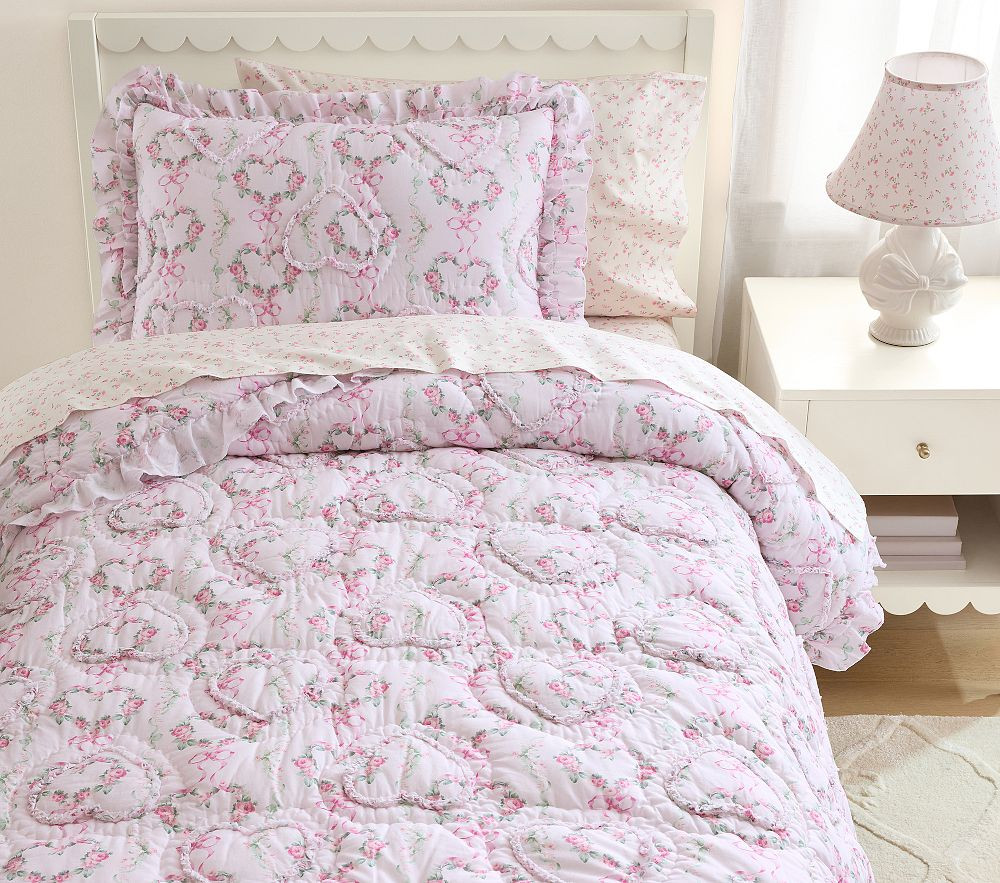 LoveShackFancy Floral Heart Quilt & Shams | Pottery Barn Kids