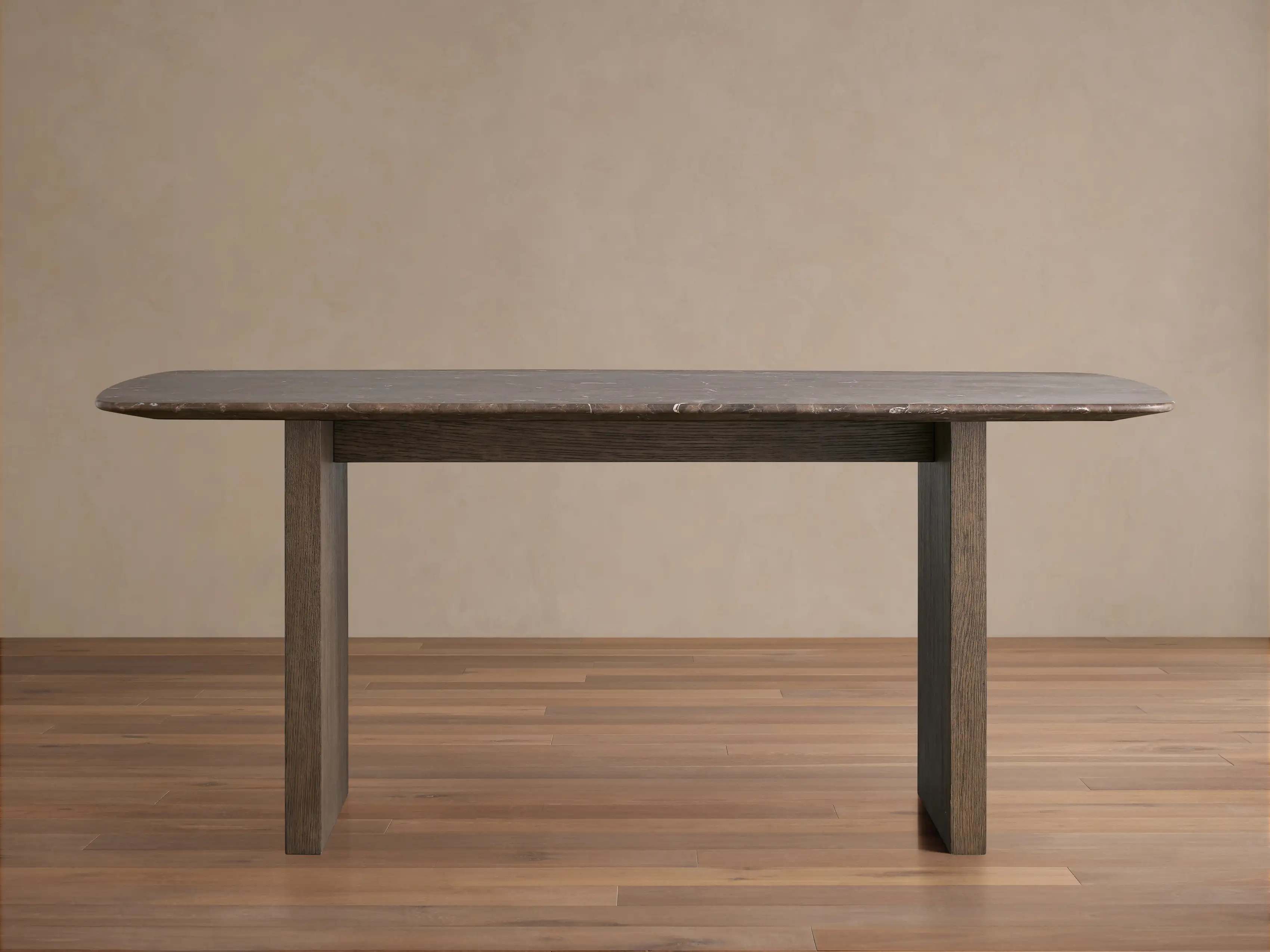 Saint Germain Stone Top Dining Table with Wood Clement Base | Arhaus