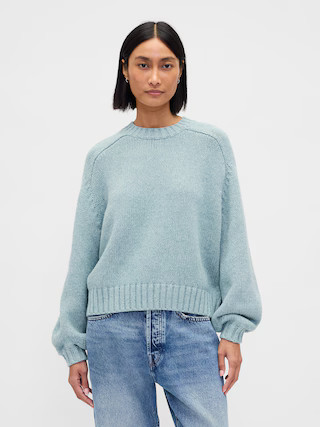 Cotton-Blend Relaxed Crewneck Sweater | Gap (US)