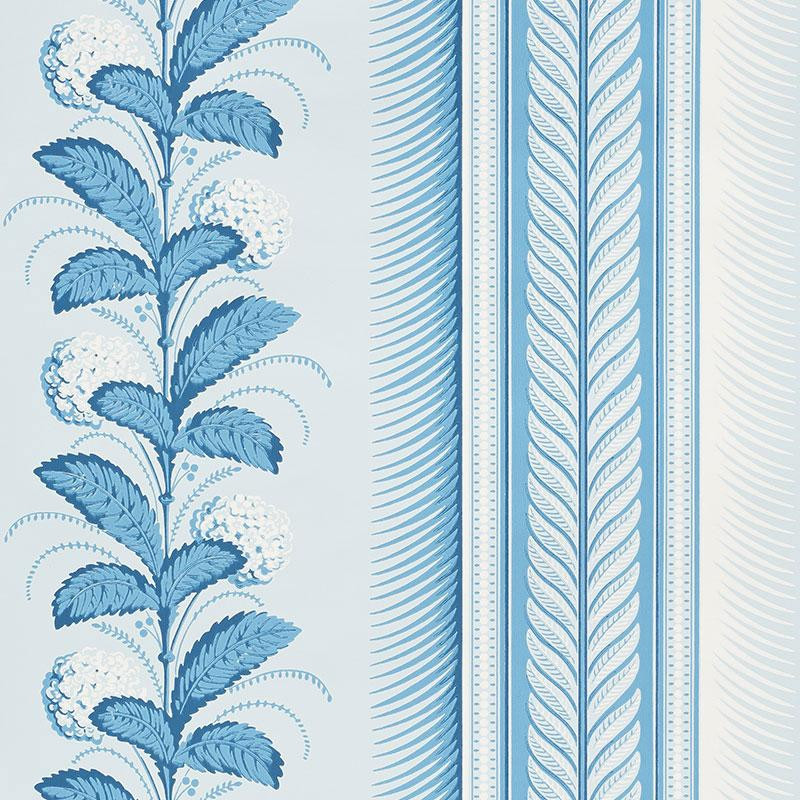 Schumacher Hydrangea Drape Delft Wallpaper | DecoratorsBest