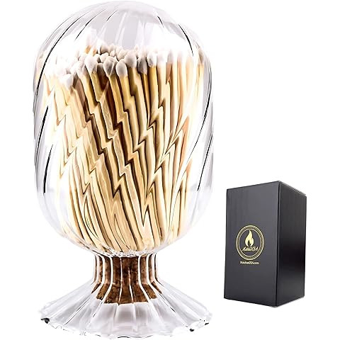 Skeem Helix Match Cloche with Striker - Includes 120 4 Inch Matches (White-Tipped Matches) - Deco... | Amazon (US)