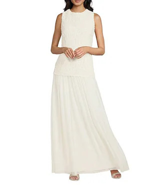 Antonio Melani Angelina Chiffon Crew Neck Sleeveless Drop Waist A-Line Maxi Dress | Dillard's | Dillard's