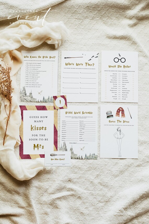 GINNY Bridal Shower Game Bundle Templates Wizard Themed | Etsy | Etsy (US)