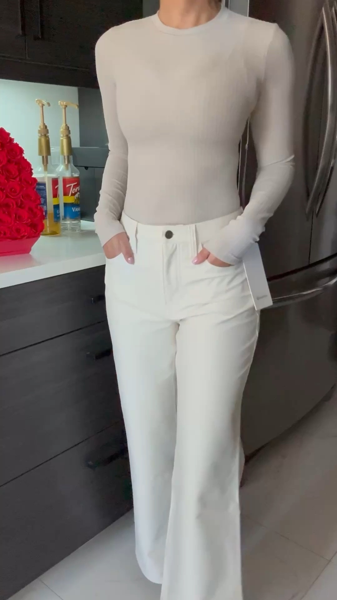 the EASYFIVE high rise subtle flare pant in light ivory by lululemon ! 🤍 

#LTKootd #LTKPetite #LTKdayinmylife