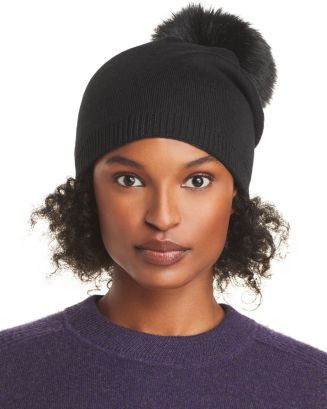 Cashmere Faux Fur Pom Pom Hat | Bloomingdale's (US)