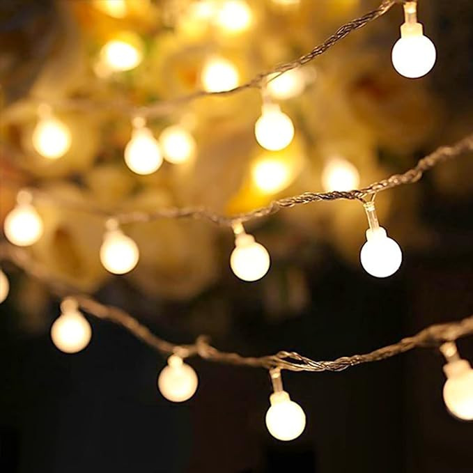VGGFDY Globe String Lights 43ft 70 Led, Indoor/Bedroom, 8 Modes Fairy Lights Plug in, Extendable ... | Amazon (US)