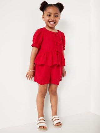 Peplum Eyelet Top and Shorts Set for Toddler Girls | Old Navy (US)