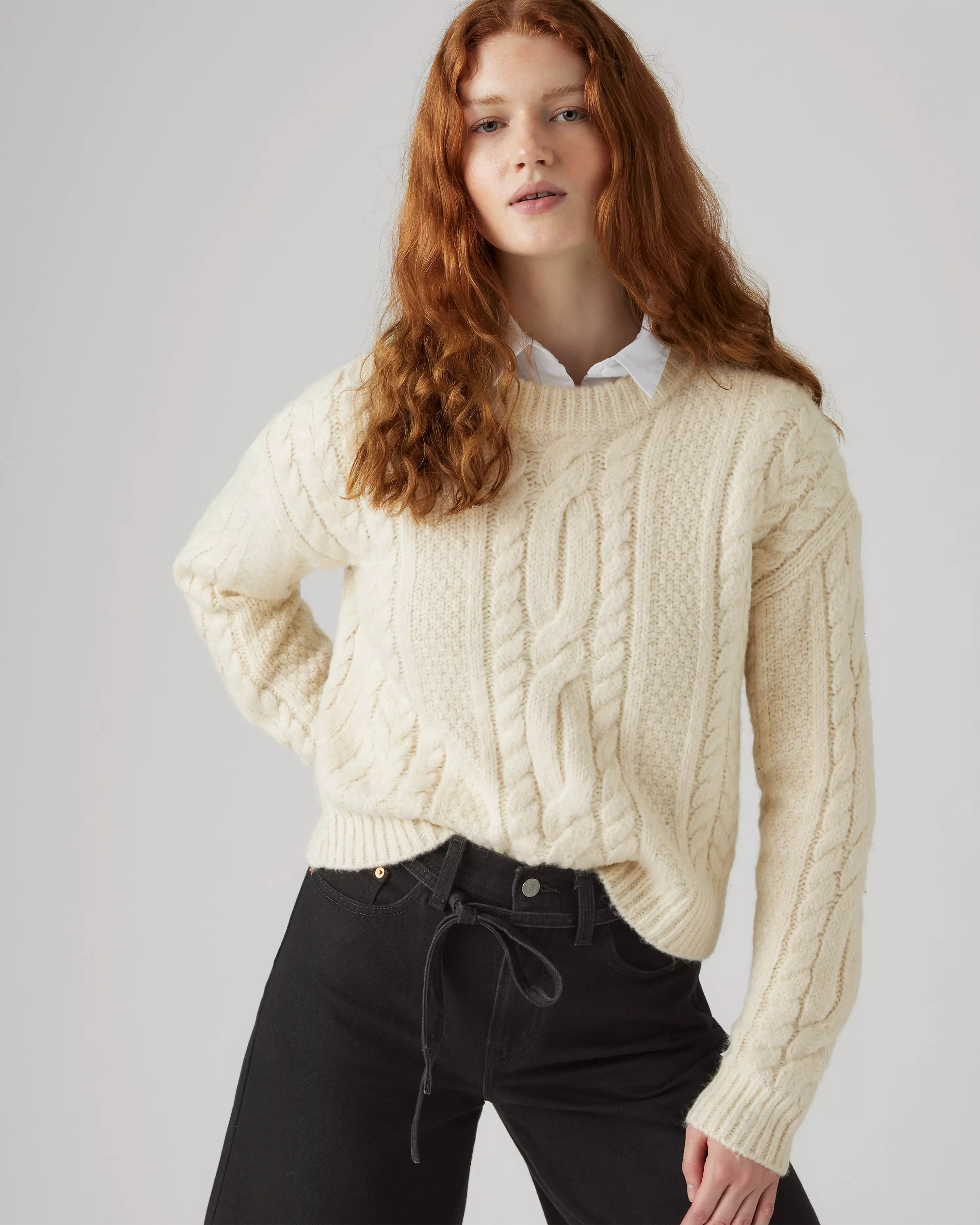 Ines Cable Sweater - White | Levi's® US | Levi's US