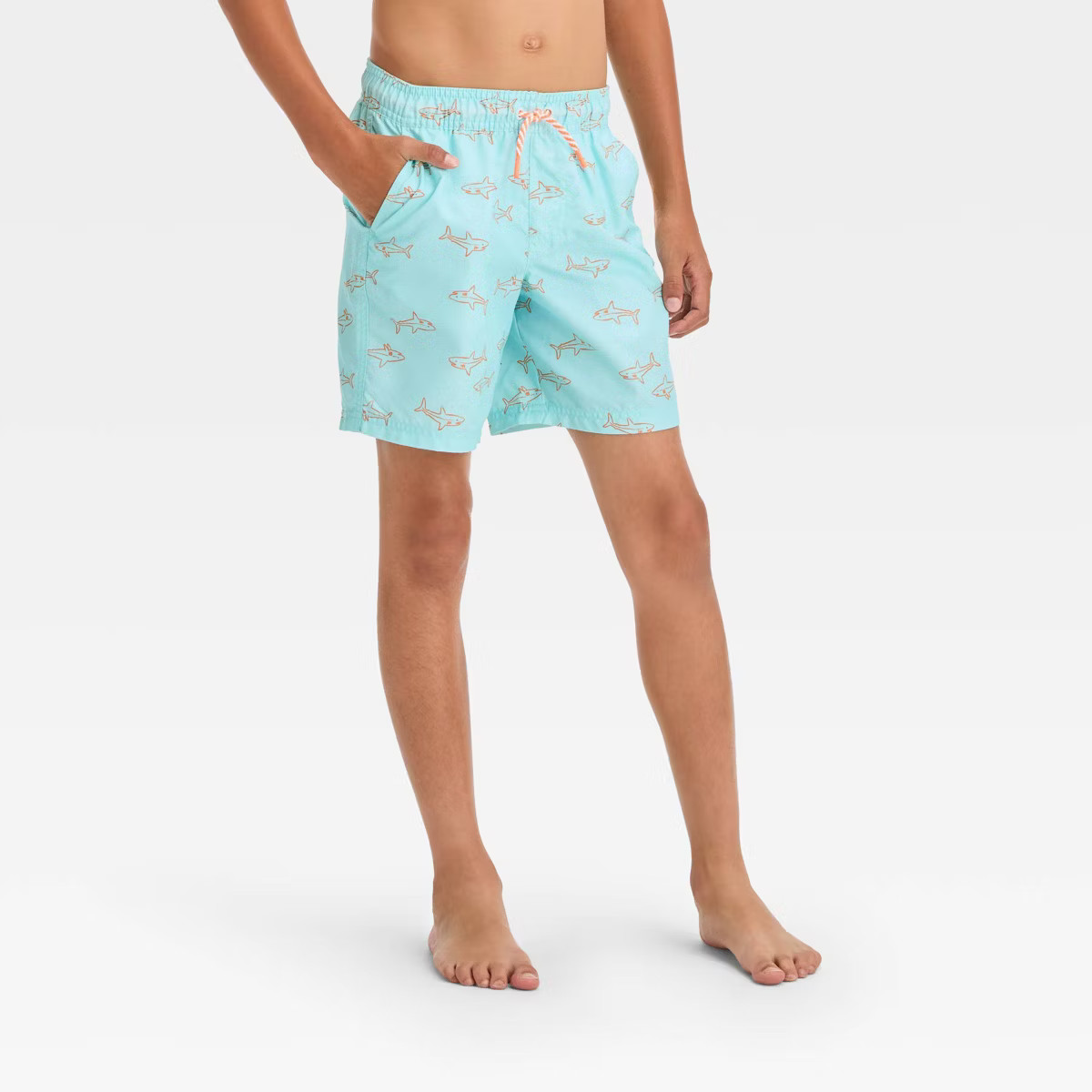 Boys' Sharks Printed Swim Trunks - Cat & Jack™ Blue | Target