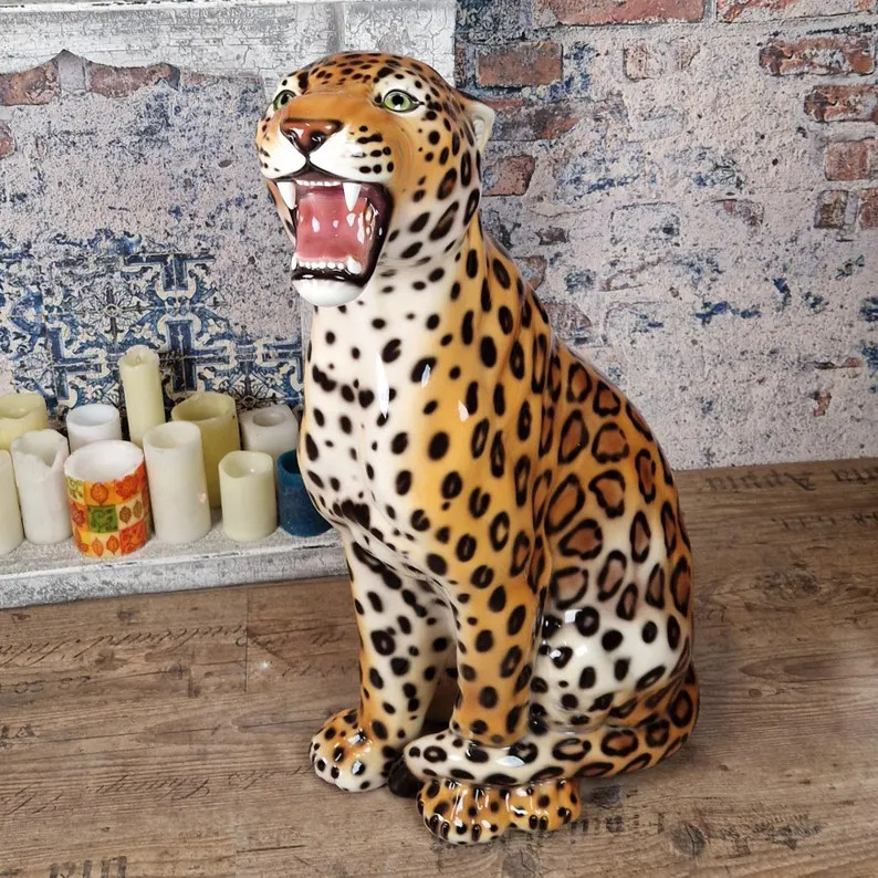 Exclusive Decorative Statue LEOPARD 86 Cm Ceramic Handmade in Italy - Etsy | Etsy (Global)
