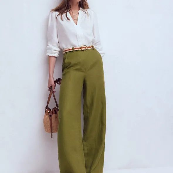 Boden Belgravia Linen Pants — Green product image from the verified GPgrows LTK collection