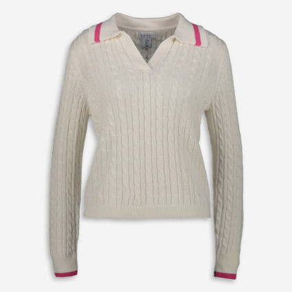 White Cable Knit Jumper | TK Maxx