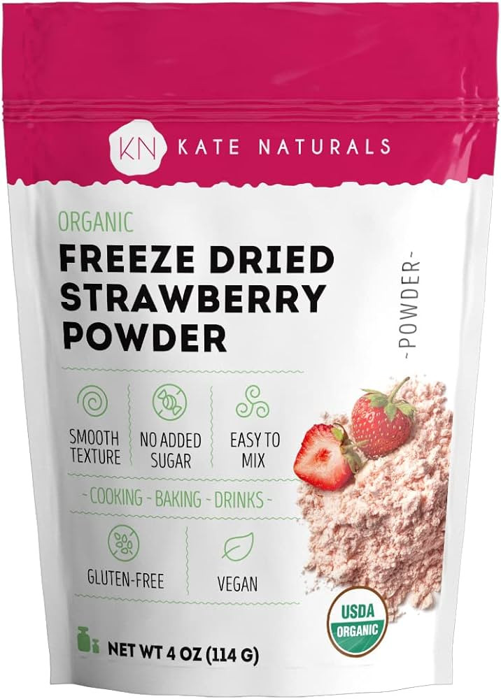 Kate Naturals Freeze Dried Strawberry Powder for Baking, Camping & Drinks. Natural Strawberry Fla... | Amazon (US)