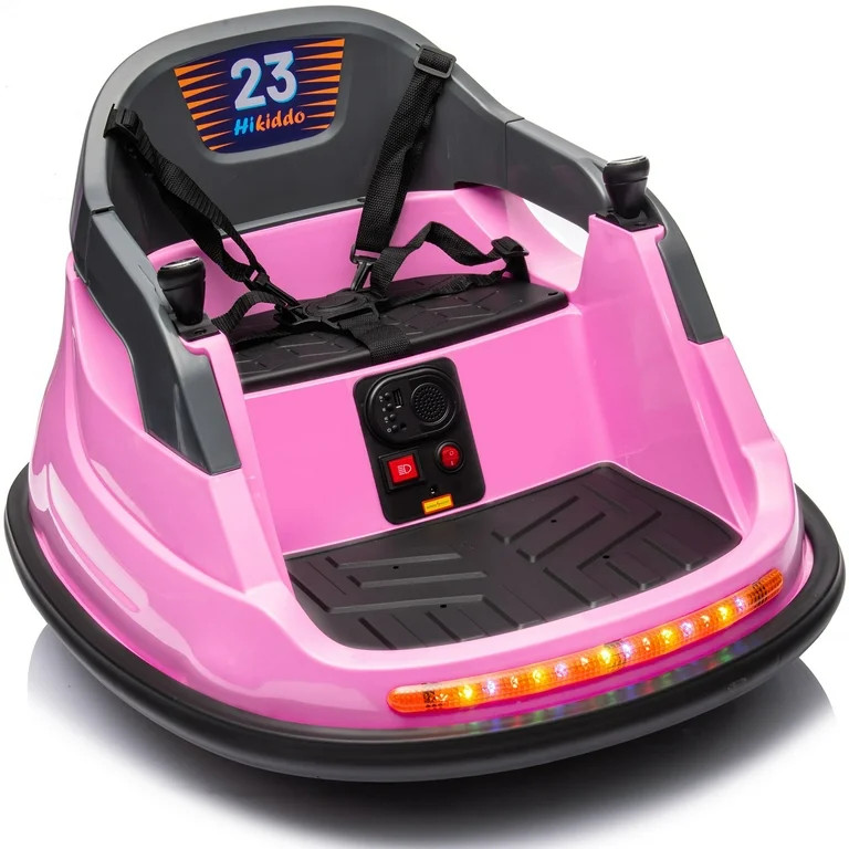 Outfunny 6V Bumper Car for Kids, Ride on Toys Bumper Car for Toddlers with Remote & Music - Pink | Walmart (US)