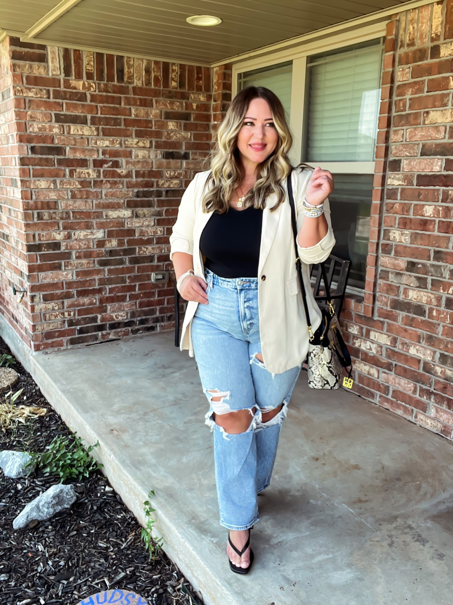 Blazer size XL
Jeans size 16
Bodysuit size XL

#LTKunder50 #LTKstyletip #LTKcurves