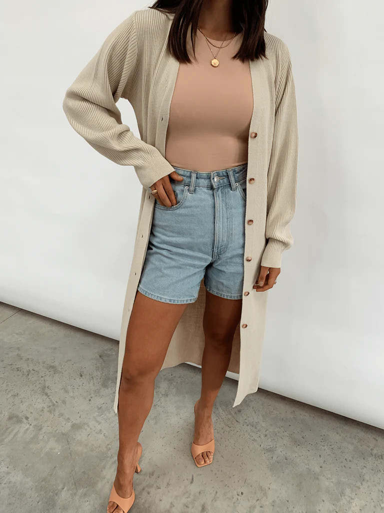 Peony Maxi Cardigan - Ecru | Pretty Lavish (UK)