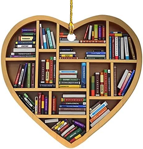 2022 Acrylic Christmas Decorations, 3.14in Book Lovers Heart Christmas Ornament Gifts, Fun Acryli... | Amazon (CA)