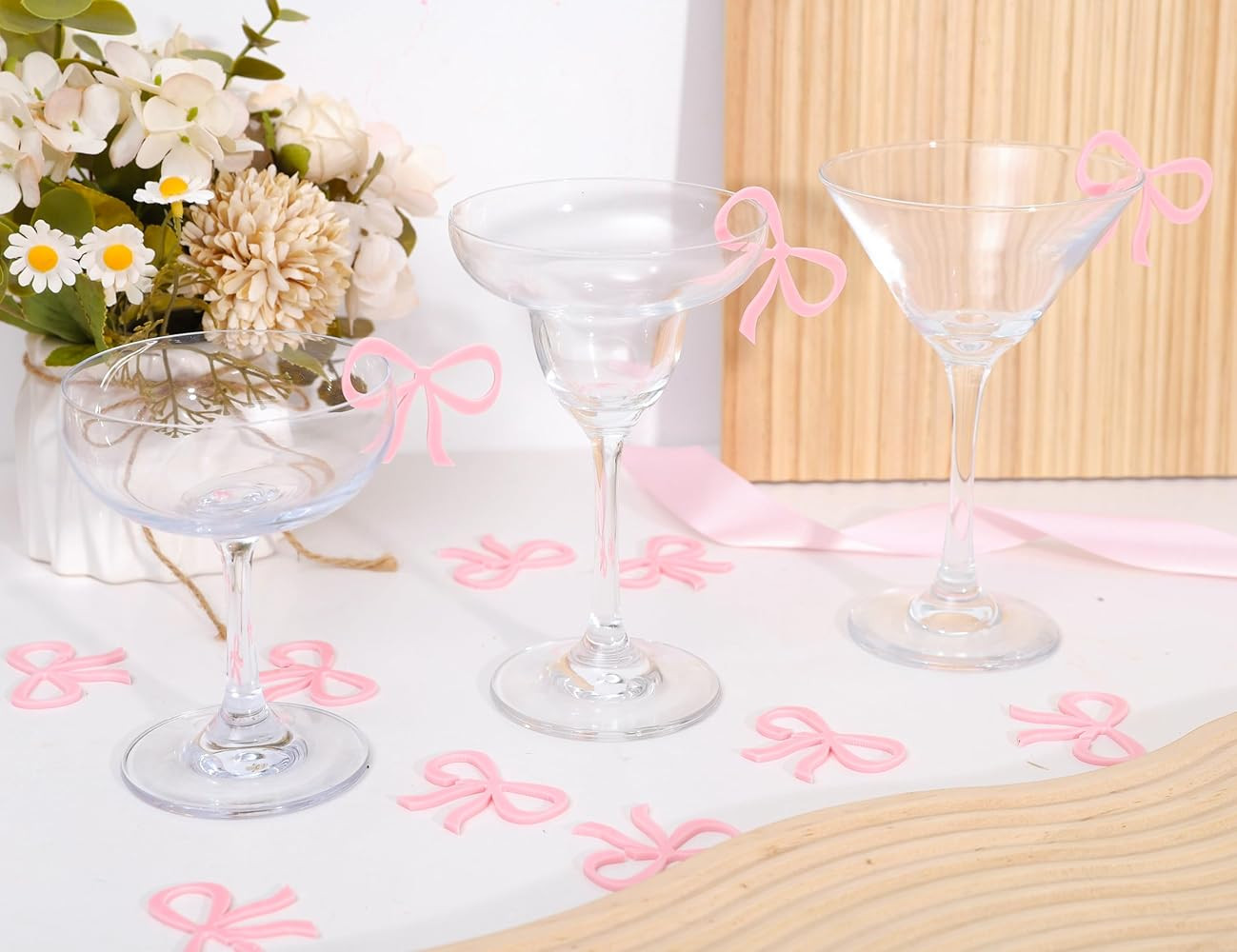 WAWUO Pink Bow Banner For 1st Birthday, Pink Bow Cake Topper, Pink Girl 1st Birthday, Coquette Th... | Amazon (US)