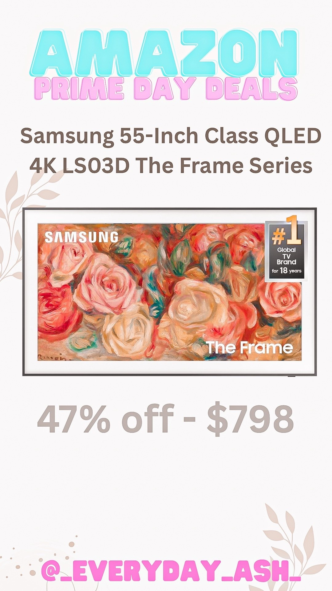 AMAZON PRIME DEAL DAYS 🎉🎉

Frame tv, Amazon sales, Amazon home finds 

#LTKSaleAlert #LTKFamily #LTKHome