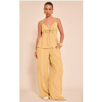 Mustard Woven Wide Leg Pants | PrettyLittleThing US