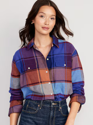 Loose Flannel Shirt for Women | Old Navy (US)