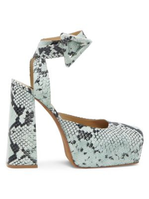 Bottega Veneta Snake Embossed Leather Platform Sandals on SALE | Saks OFF 5TH | Saks Fifth Avenue OFF 5TH
