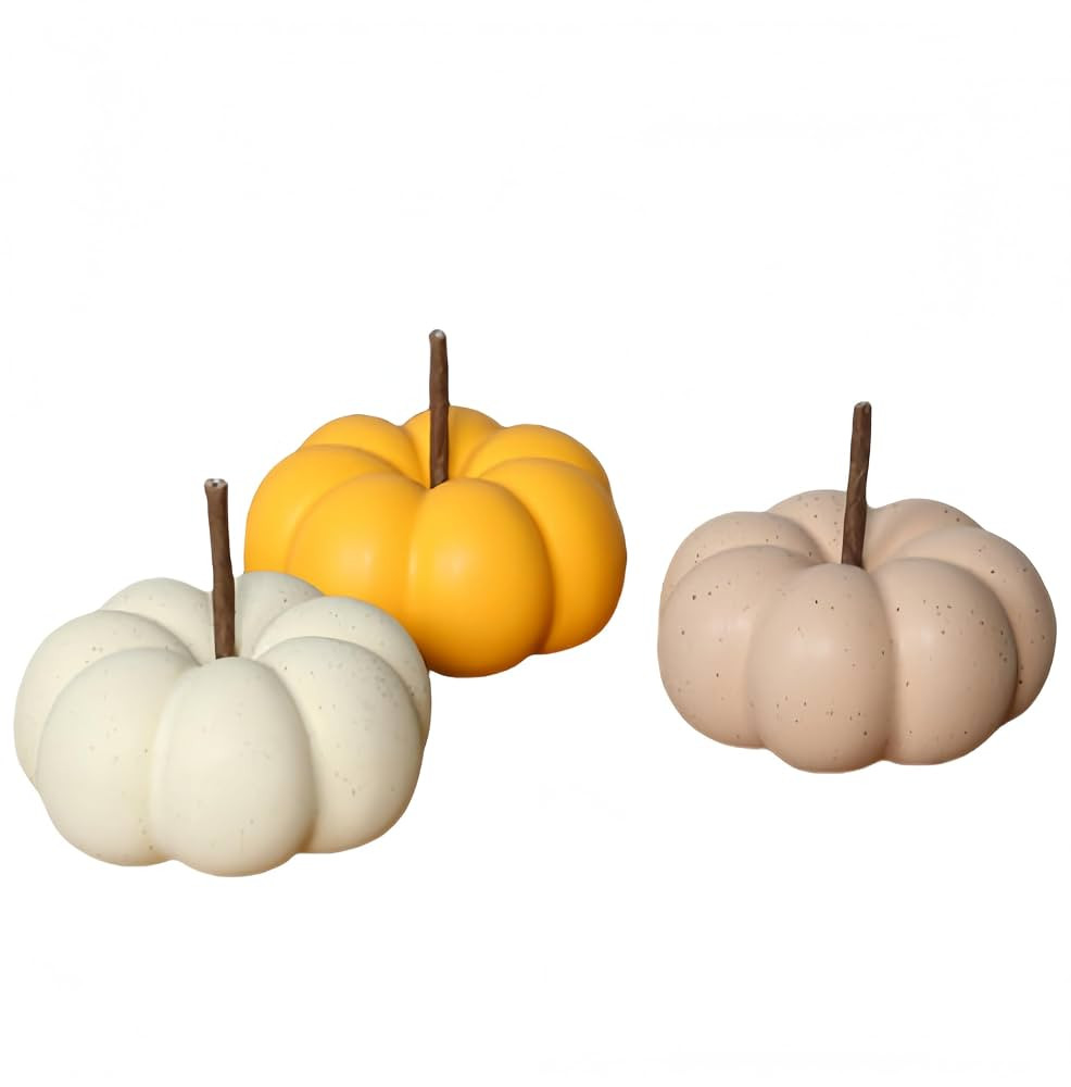 3 Pcs Ceramic Pumpkins Fall Farmhouse Table Centerpiece Porcelain Pumpkin Tiered Tray and Mantel ... | Amazon (US)
