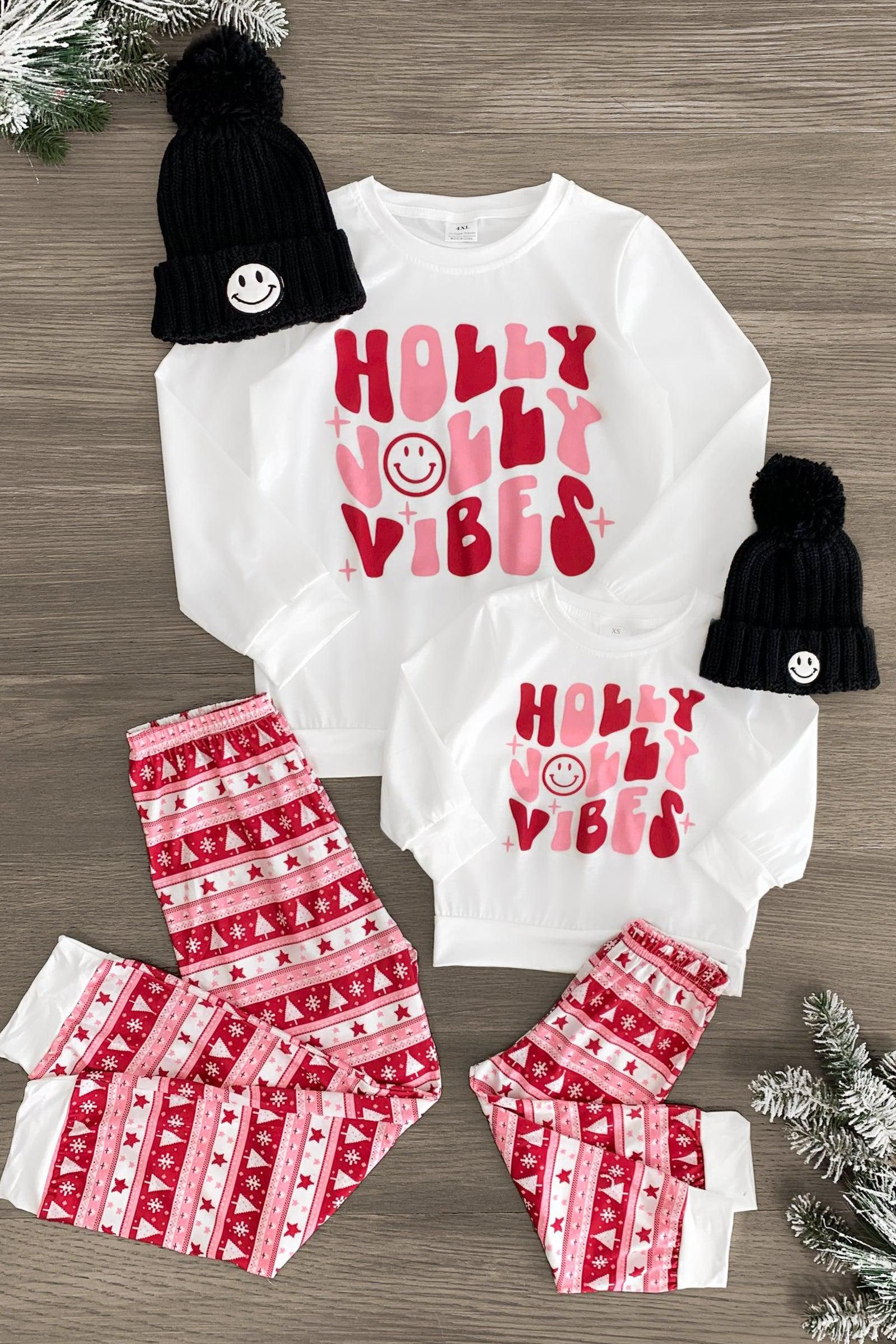 Mom & Me - "Holly Jolly Vibes" Pajama Set | Sparkle In Pink