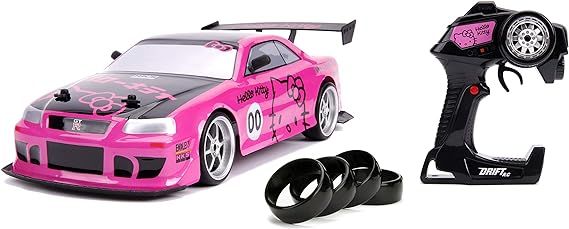Jada Toys Hello Kitty Nissan Skyline GT-R (Bnr34) Drift Power Slide Elite R/C, USB Charging, with... | Amazon (US)