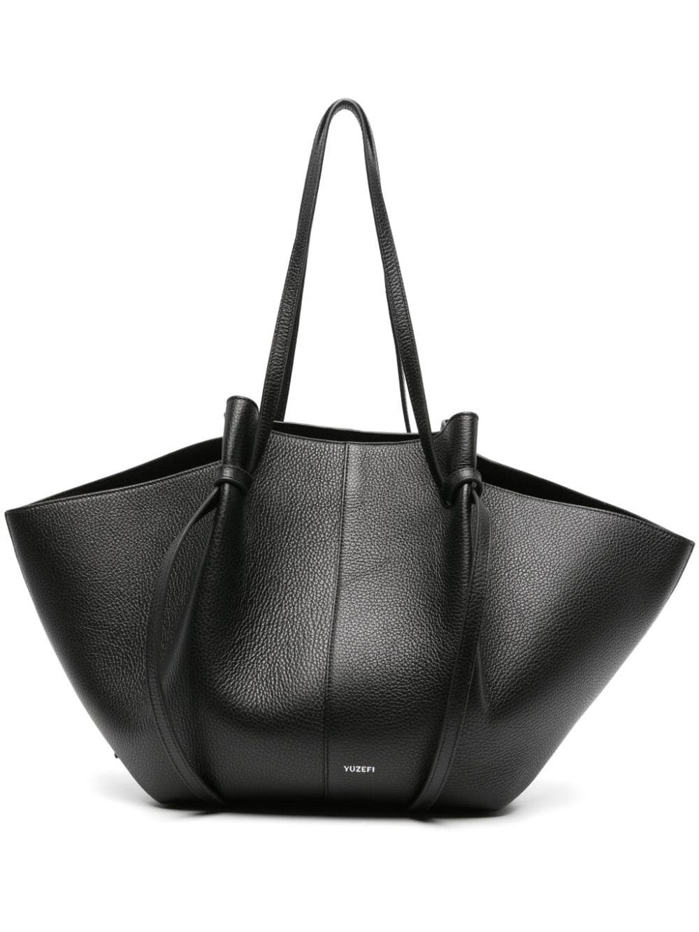 Yuzefi large Mochi leather tote bag - Black | Farfetch Global
