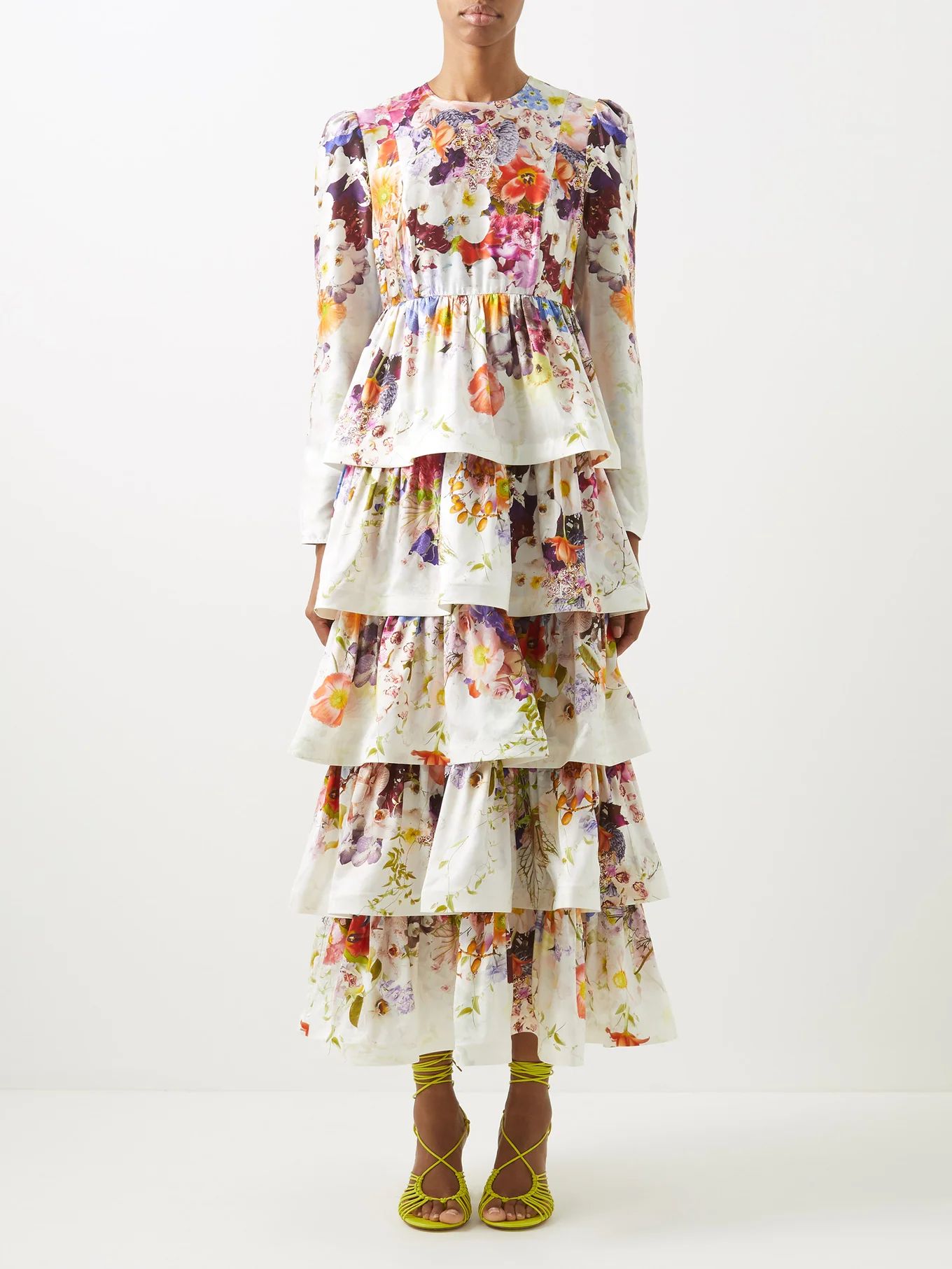 Prima floral-print tiered silk midi dress | Zimmermann | Matches (US)