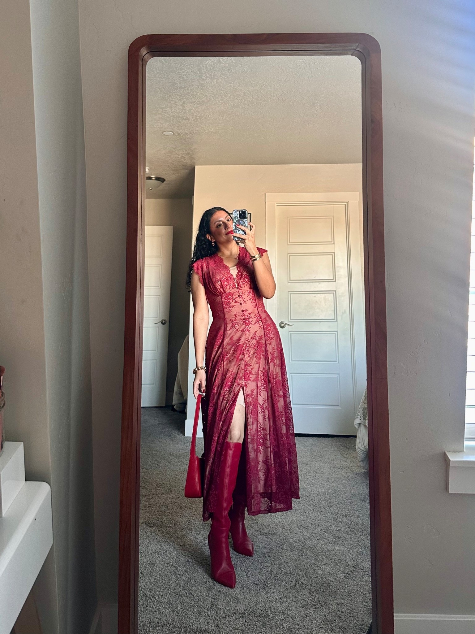 Wearing the size medium, I’m usually a size 6 on bottoms, fits comfortably. Shapewear built in 

#LTKHoliday #LTKootd