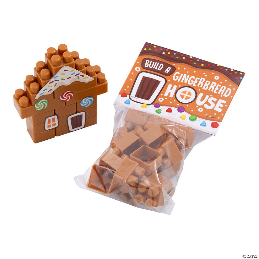 Gingerbread House Building Brick Christmas Handout for 12 | Oriental Trading Company
