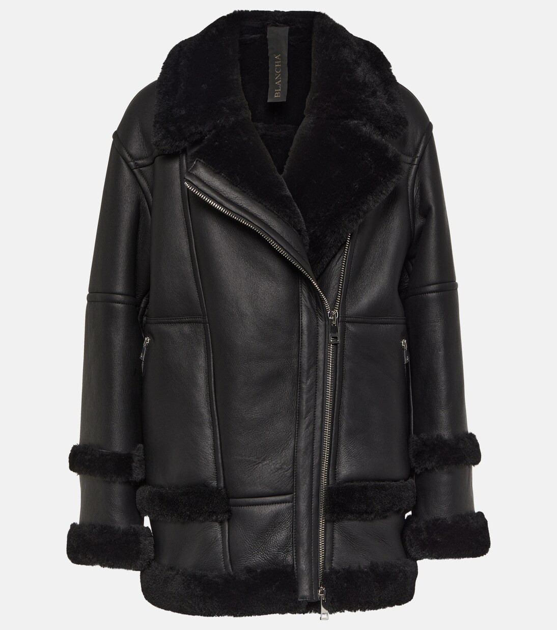 Leather and shearling jacket | Mytheresa (UK)