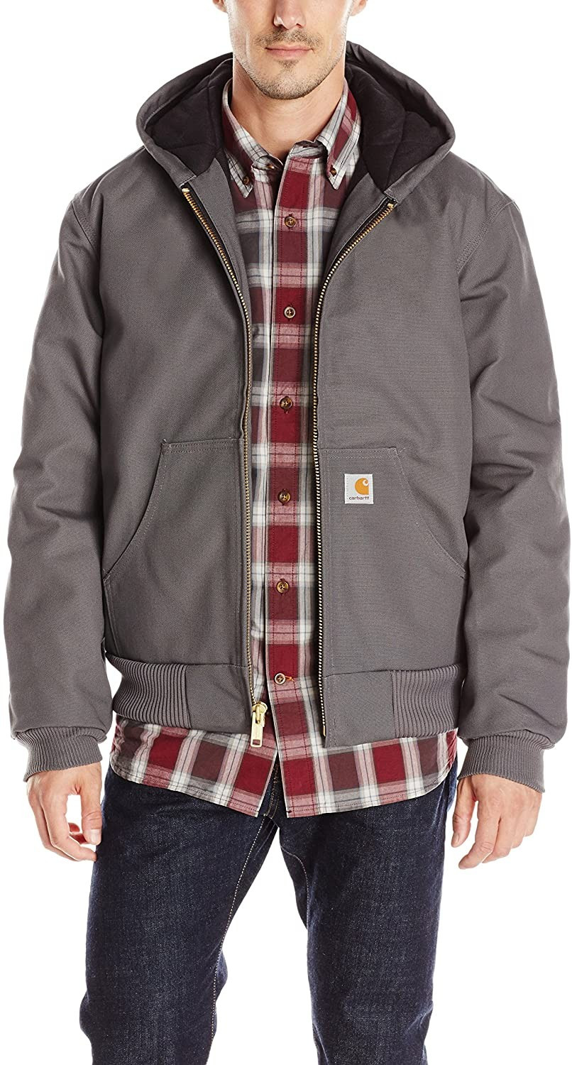 Carhartt Men's Quilted Flannel Lined Duck Active Jacket | Amazon (US)