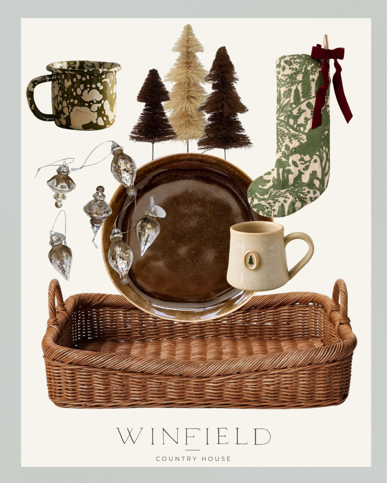 Imagine this little setup in your kitchen, mugs full of cocoa and plate with warm cookies 😍Christmas decor that is elegant and traditional. Perfect holiday decor for classic, cottage, farmhouse, maximalist and English country homes. Love the cream and green and brown! Mugs, bottle brush Christmas tree, stockings, wreaths, Christmas ornaments, wicker tray  

Target, studio McGee, McGee and co, magnolia, Amazon, terrain, Anthropologie 




#LTKHoliday #LTKSeasonal #LTKhome